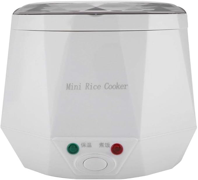 Fdit Mini Rice Cooker 24V 1.3L Electric Food Steamer for Truck Car Portable 180W White Non-Stick Coating