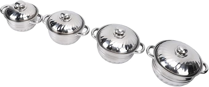 Kitchen Tools Stainless Steel Soup Pot Set 4Pcs Dual Handles Stockpot