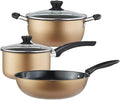 Pots and Pans Set 3Pcs Cookware Set Pot Saute Pan Hot Milk Pan With Glass Lid Nonstick Home For Induction Cooker Kitchen Cooking Set