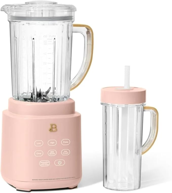Power Exact Countertop Blender System 700W Motor 50oz Tritan Jar 20oz To-Go Cup 4 Presets 3 Speeds PrecisionSense Technology (Rose