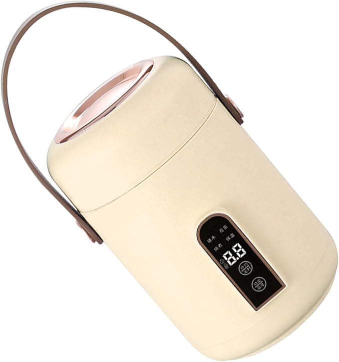 Portable Electric StewpotMultifunction Efficient Heating Mini Rice Cooker for Soup Porridge for Home Kitchen Office (Beige) BTSEURY2z04v7kcsh-12