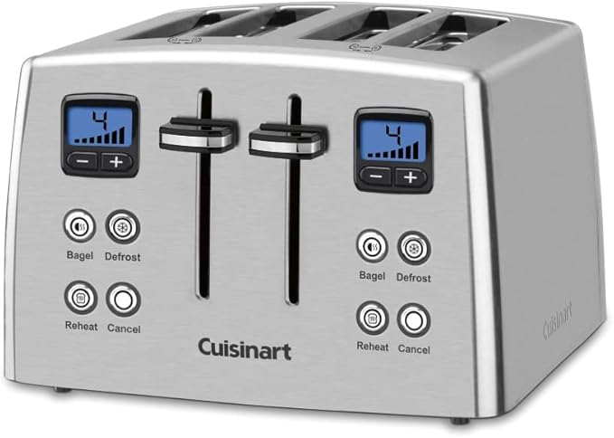 Cuisinart CPT-435P1 4-Slice Countdown Motorized Toaster Stainless Steel &amp JK-17P1 Electric Cordless Tea Kettle 1.7-Liter Capacity with 1500-Watts Stainless Steel