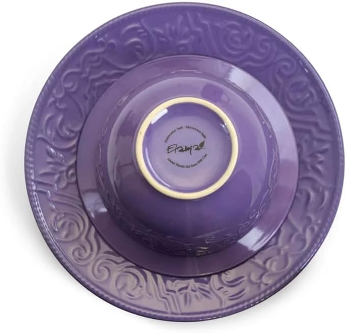 Elama Lilac Fields Town House 16-Piece Dinnerware Set