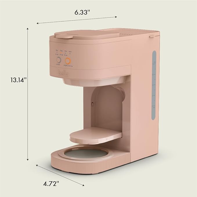 BELLA VersaBrew 2-in1 Coffee Maker K-Cup compatible Brew 3 Sizes Carafes &amp Single Serve Cups Dishwasher Safe Reusable Filter &amp Filter Holder Iced Coffee Function 60oz Tank Blossom