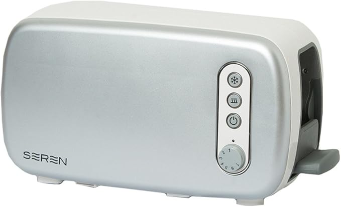 BergHOFF Seren Side Loading Toaster with Cool Touch Exterior and Removable Crumb Tray with Silver Front Panel use as Serving Tray