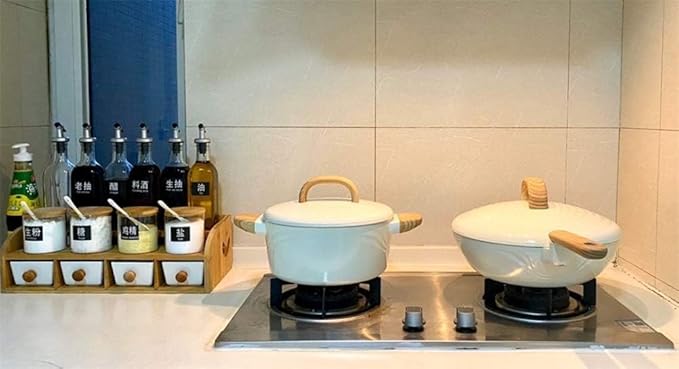 Cookware Set Soup Pot Stew Cooking Pots and Pans Induction Cooker Casserole Kitchen Saucepan Double Boiler Steamer Frying Pan