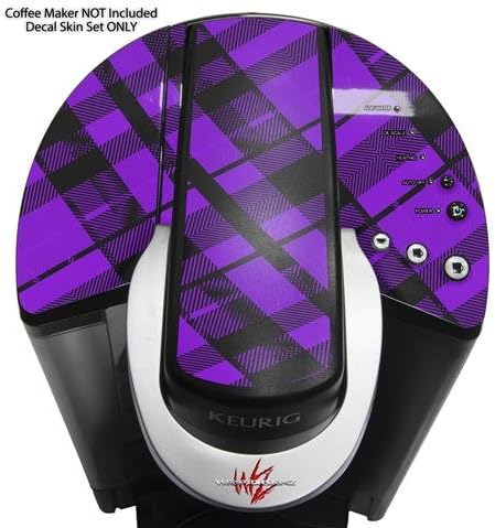 Decal Style Vinyl Skin compatible with Keurig K40 Elite Coffee Makers Purple Plaid (COFFEE MAKER NOT INCLUDED)