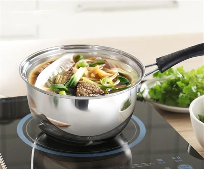 Kitchen Cooking Sets 2 Pcs Cooking Pot Stainless Steel Soup Pot Milk Pot with Glass Lid Kitchen Cooking Cookware Sets