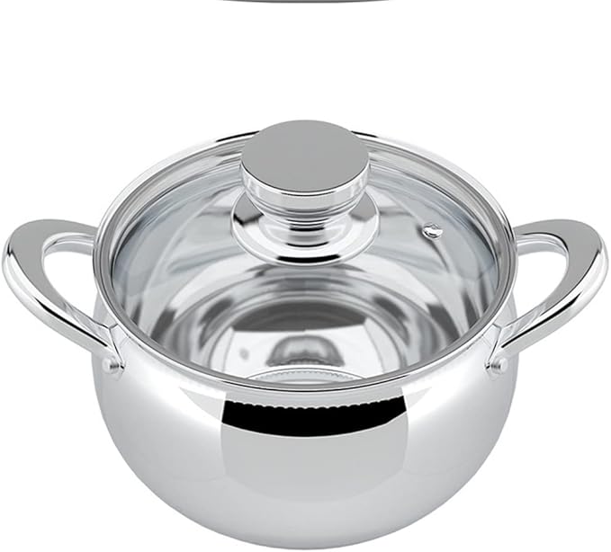 8 Piece Cookware Set Stainless Steel Cookware Set Household Covered Ear Thickened Pot Double Bottom Pot Pan Set