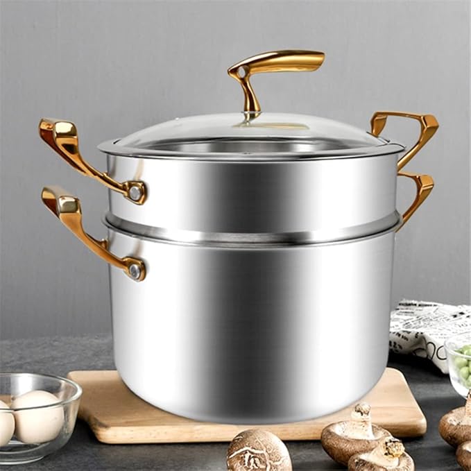 Cookware Set Soup Pot Milk Pot Frying Pan Steamer Pot Double Boilers Cooking Pot Set Kitchen Non-Stick Pan Saucepan