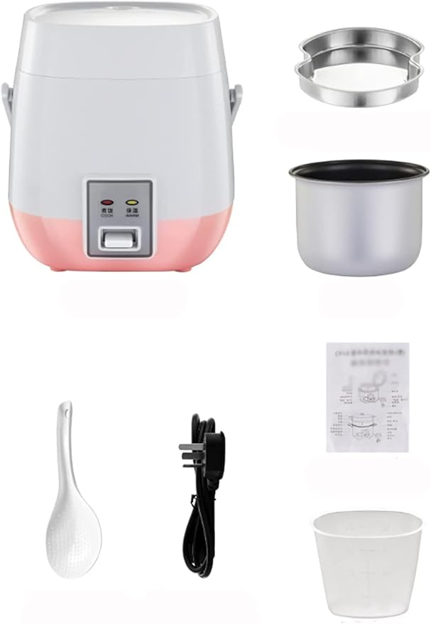 Mini Rice Cooker Household Small Multi-Function Rice Cooker One-Button Switch Automatic Heat Preservation for 1-2 People (B 1) (A 3)