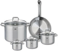 ELO 9697950 Cookware Set 5 Pieces 1 Frying Pan 28 cm and 4 Saucepans 12 14 16 and 26 cm Elo Profi Citrine Stainless Steel Induction