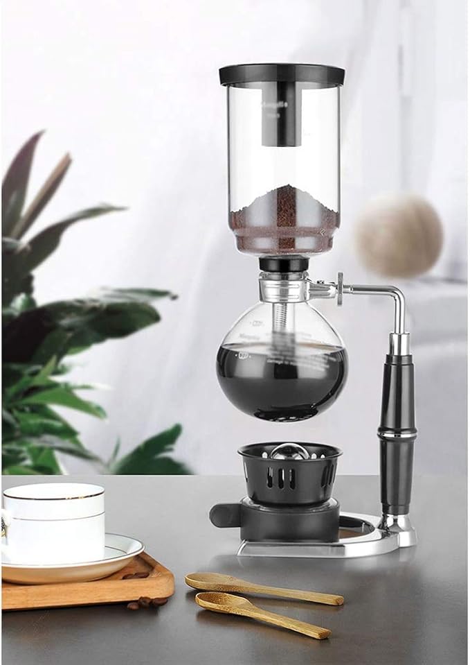 HASMI Coffee Kettle Siphon Coffee Pot Set Filter Pot Glass Household Siphon Coffee Machine Vacuum Coffee Pot Coffee Appliance Coffee Maker Black Dingzhebo2022