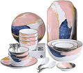 Dinnerware Sets Dish Set23 PcssPorcelain Tableware Set with Plates Bowls and DishColor Flower Ceramic Dinner Set for Home Kitchen and Dinning