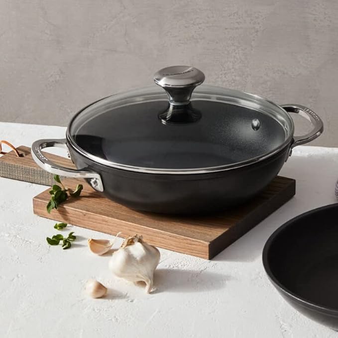 Le Creuset Toughened Nonstick Pro Cookware Set 3pc. (9.5” Fry Pan &amp 2.5 qt. Braiser W/Glass Lid)
