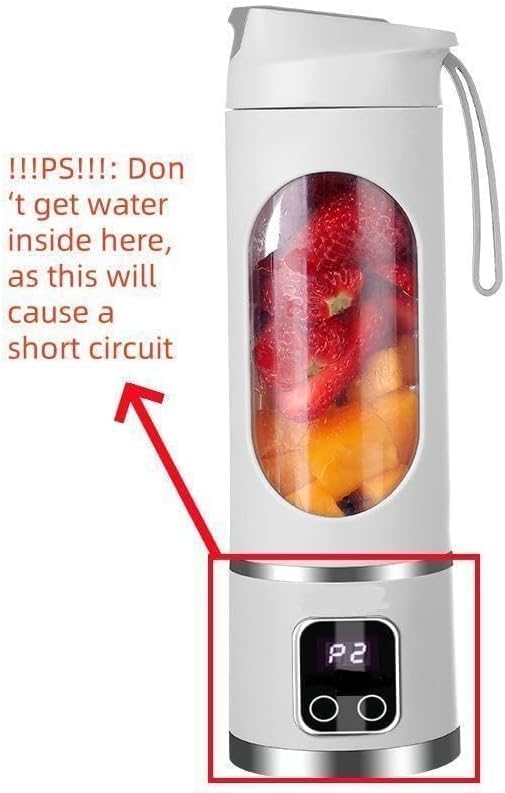 Digital Display Juicer with Smart LED Display - Effortless Multimode Blending for Smoothies Shakes Leak-Proof &amp Compact Portable Multimode Blender Juicer for Home Travel Office (White)