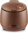 Multi Small Cooker 1.5L Electric Rice Cooker Non-Stick Inner Mini Household Automatic Food Cooking Pot for 1-2People (Brown)
