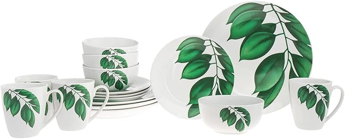 Godinger Dinnerware Set Plate Bowl Mug Palma - Service of 4