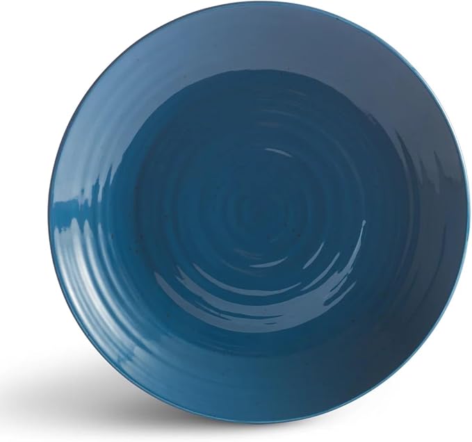Sango Siterra Artist's Blend 16-Piece Stoneware Dinnerware Set – Service for 4 Ocean Blue Glossy Glaze with Unique Speckled Design for Everyday Dining &amp Entertainment Microwave &amp Dishwasher