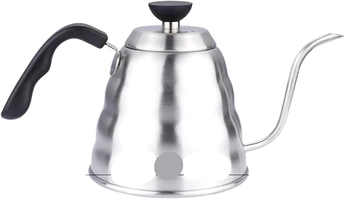 Silvery Gooseneck Coffee Maker Multi-purpose Kettle With Thermometer For Precise Pour-over Tea Brewing And Hot Water(1200ml with TEMP)