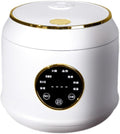 Digital Rice Cooker 7 Cooking Function Portable Versatile Rice Cooking Pot Ceramic Glaze Liner for Pasta Eggs Ramen Steak Fry white