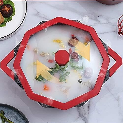 Octagonal Non-Stick Cookware Set with Medical Stone Coating Scratch Resistant Induction &amp Gas Stove Compatible