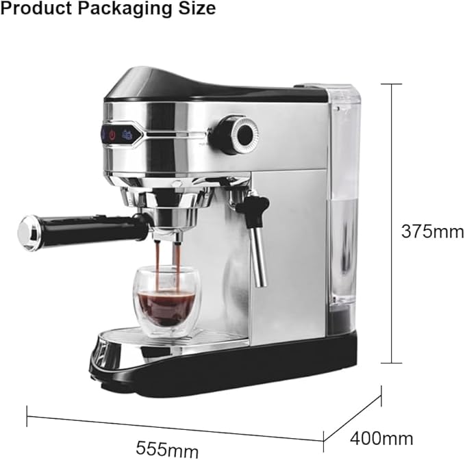 Espresso Coffee Machine 15 Bar with Milk Frother 92°C Constant Temperature Extraction 1L Removable Water Tank