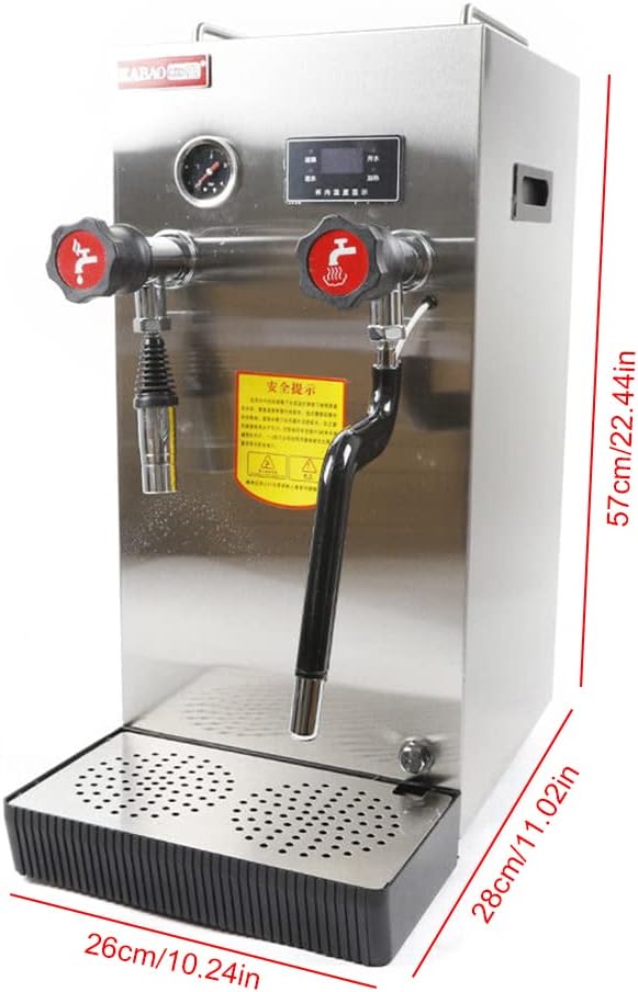 2500W Professional Espresso Coffee Machine 2.1Gal Steam Water Boiling Machine LED Display 360° Water Valve Coffee Machine for Tea Restaurant Equipment
