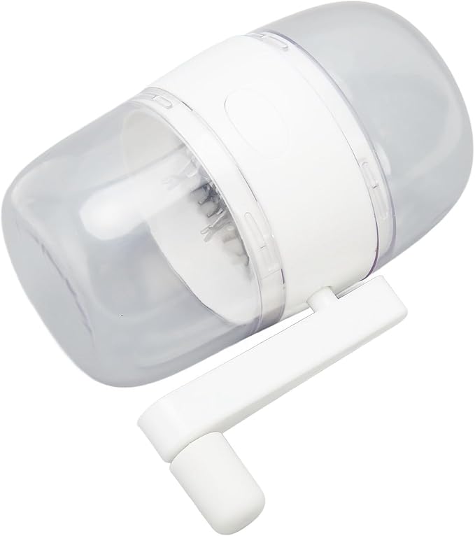 Yuecoom Stainless Steel Blades Nut Chopper Manual Grinder with Hand Crank for Garlic White
