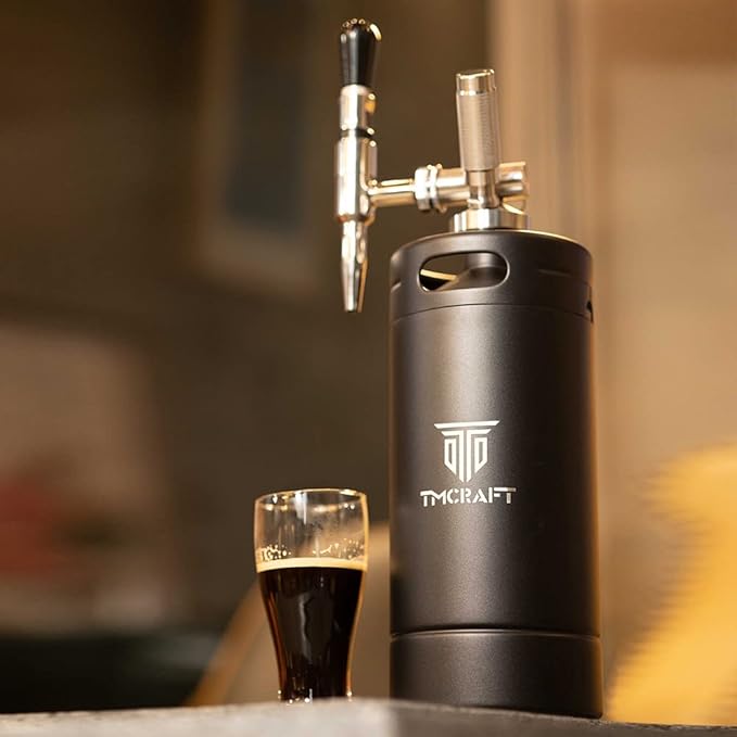 TMCRAFT 128oz Nitro Cold Brew Coffee Maker Home Brew Coffee Keg with Stainless Steel Stout Creamer Faucet &amp Pressure Relieving Valve