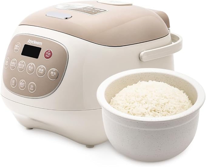 Joydeem Ceramic Rice Cooker 6 Cups Uncooked Rice Cookers with Pure Ceramic Inner Pot Healthy &amp PFOA Free 3L/3.2 qt DFB-C300