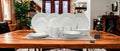 Round Bone China Service for Four Dinnerware Set White - 16 Piece
