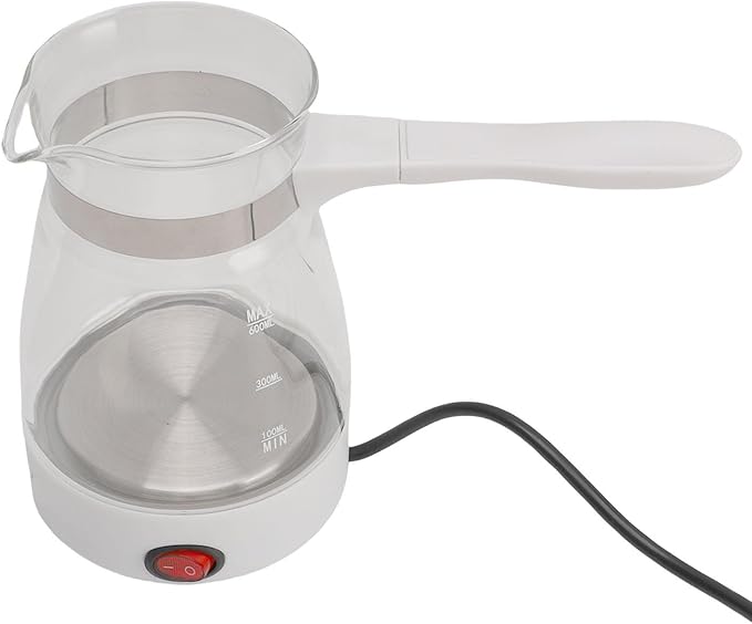 ZJchao Electric Turkish Coffee Maker 600ML 600W Premium Glass SUS Multifunctional Coffee Pot for Family Gatherings Parties Brewing Tea Yellow Wine (US Plug 1000w)