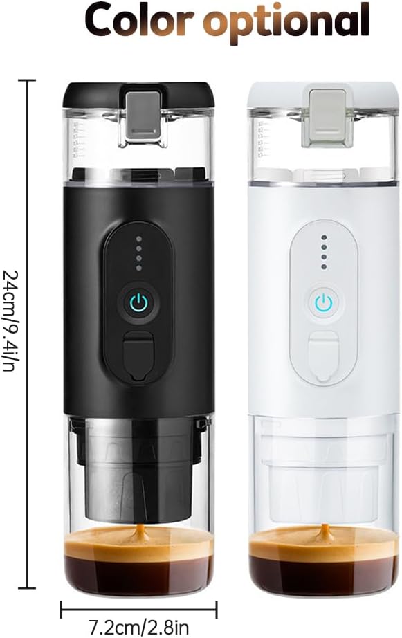 Irishom Electric Espresso Coffee Machine Cordless Heating Single Serve Mini Coffee Maker with 2-IN-1 Coffee Powder/Capsule Bin 18Bar Pump Pressure Auto Brew