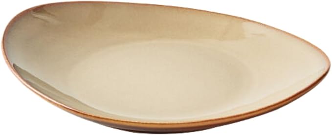 Thcbme 轻奢陶瓷窑变釉异形盘子菜盘家用浅盘西餐盘酒店 Ceramic Dish Set 餐具/birthday plates Lounge Round Reactive Glaze Stoneware Dinnerware Set/船型平盘-蜜柚