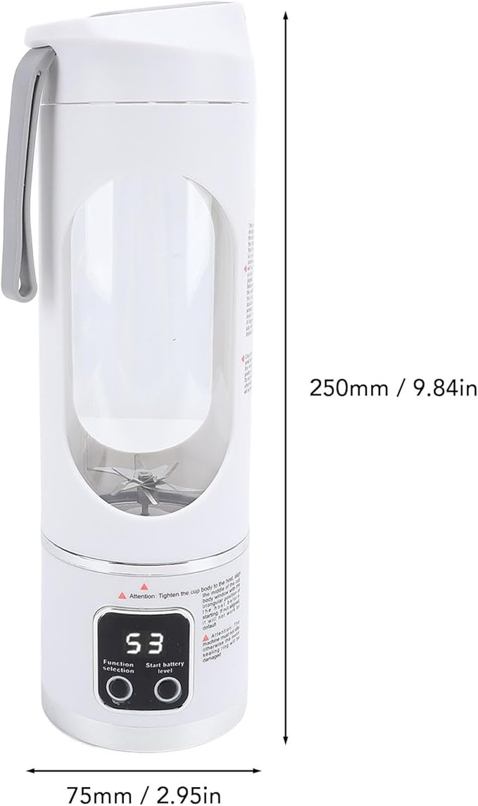 Small Travel Blender 450 Ml Easy to Use a Portable Office Squeezer Cup (White)
