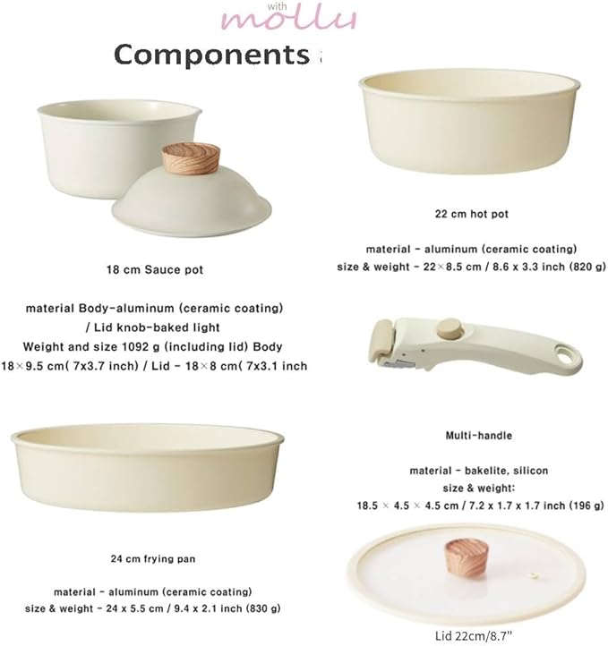 Modori Sodam Cookware Set of 3P and Lid