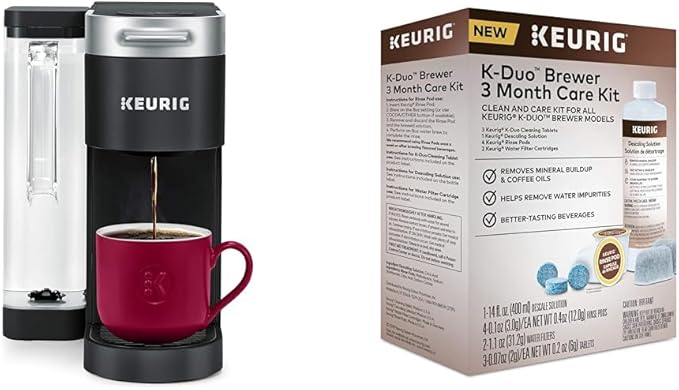 Keurig® K-Supreme Single Serve K-Cup Pod Coffee Maker MultiStream Technology Black &amp K-Duo 3 Month Care Brewer Maintenance Kit