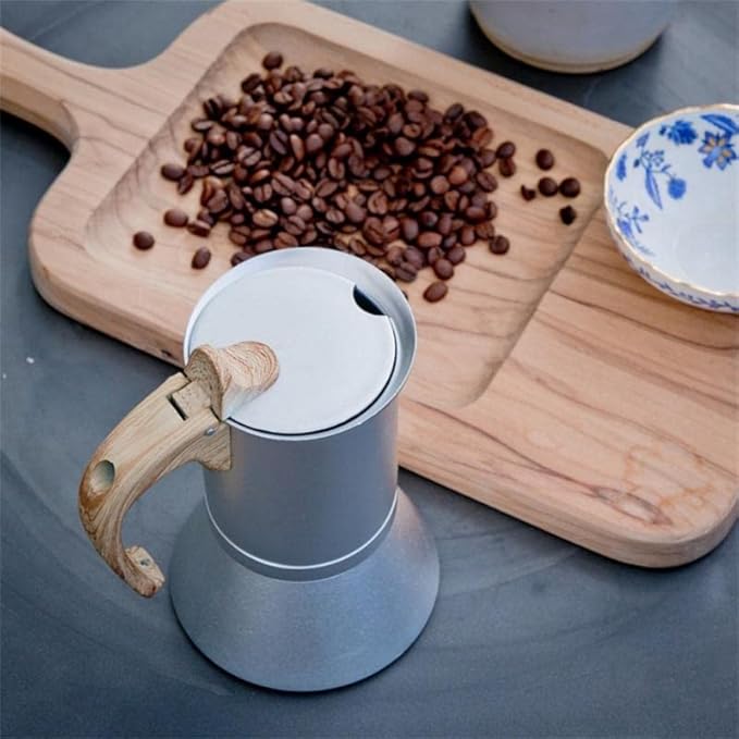 Coffee Press Aluminum Pot Kettle Espresso Coffee Machine 3/6cups Cooker for Kitchen Home Pots (300ml)