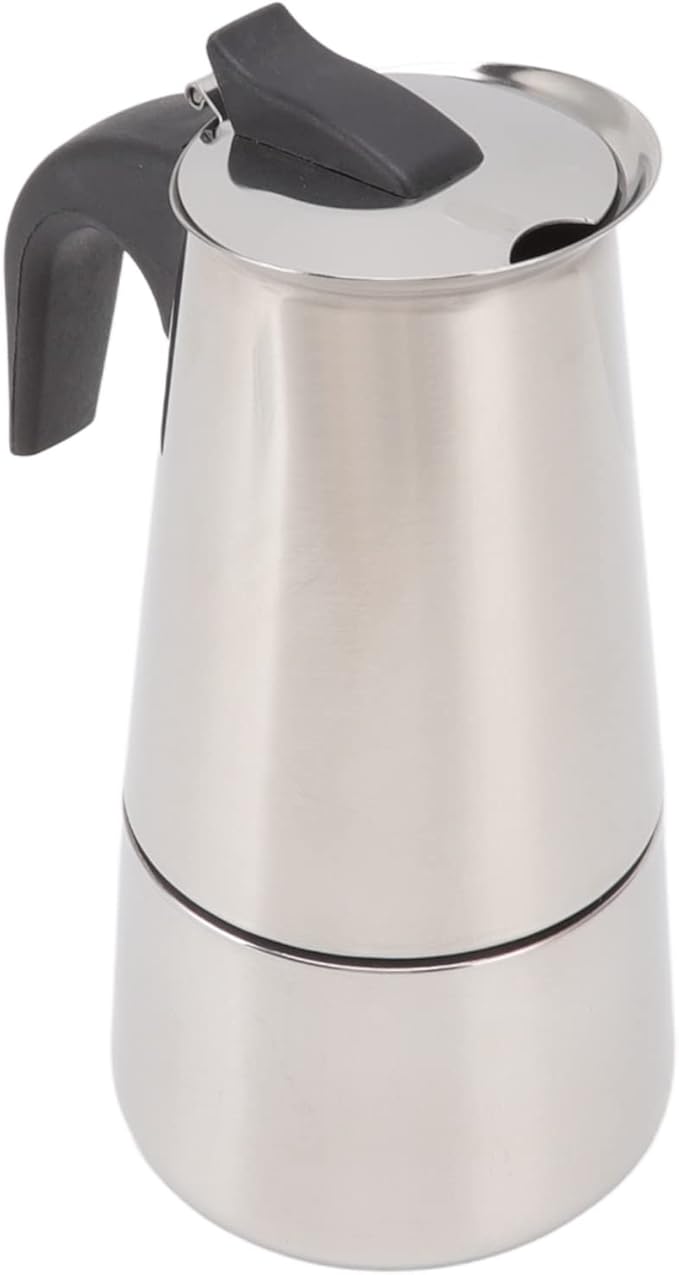 Electric Coffe Maker Large Capacity Electric Percolator Coffee Maker Portable Stainless Steel Moka Pot For Home And Outdoor Camping(450ML)