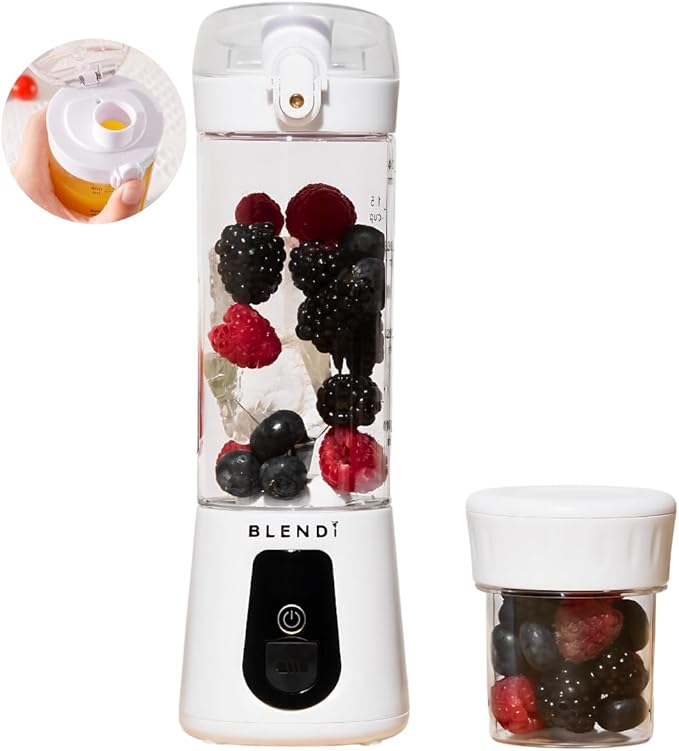 BLENDi Pro+ Portable Blender (17.5oz White) – Powerful Ice Crushing 120W Motor USB-C Rechargeable Cordless Personal Blender Smoothies &amp Shakes – BPA-Free Travel-Friendly