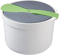 Microwave Rice Cooker Steamer Pot with Strainer Portable PP Material Kitchen Appliance for Rice Vegetables Pasta Soups Easy Dishwasher Cleaning Compact Design for Travel Use(Green)
