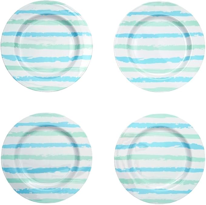 The Lakeside Collection Coastal Melamine Dinnerware - Set of 4 Dinner Plates