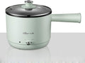 Cooking Pot Multifunction Electric Skillet Non-Stick Dormitory Small Hot Pot Noodles Rice Cooker Soup Pot Long Handle Two-Gear Power Mini Heating Pan(Green)