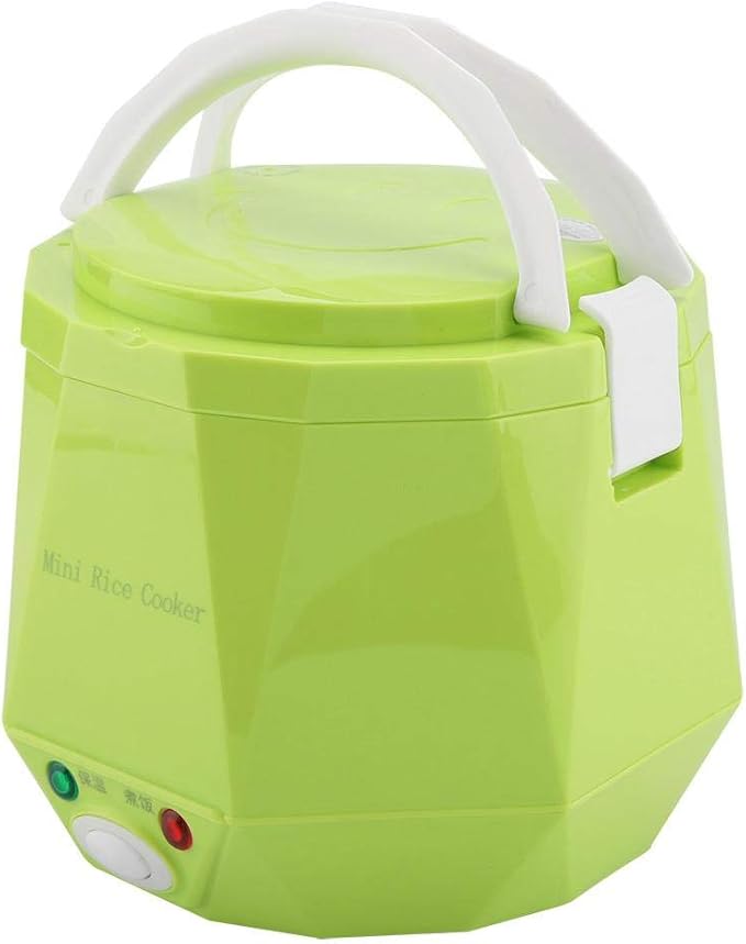 Mini Rice Cookers 24V 1.3 L Electric Rice-cooker Food Steamer for Truck Car Cooking for Soup Porridge Rice Noodles Portable 180W(green)
