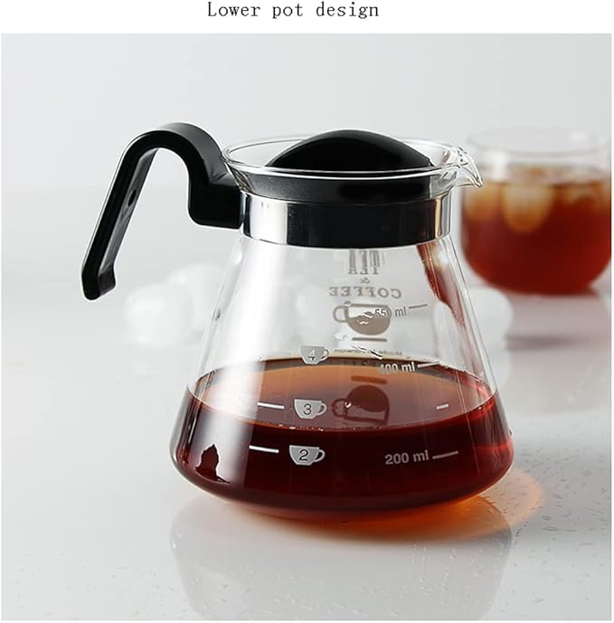 JITEM Cafetera Glass Ice Cold Dripper Coffee and Tea Maker Manual Dripper Brewer Maker with Filter Adjustable Water Flow Tabletop Coffee Maker for Coffee or Tea
