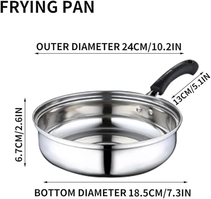 5 Piece Stainless Steel Pan Frying Pan Set Pressure Cooker Cooking Stew/Pot Milk Steamer/Soup Pot Kitchen Pan Set