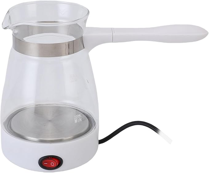 Asixxsix Electric Turkish Coffee Pot 600ML Turkish Coffee Maker Electric Glass Coffee Maker with Quick Heating 600W for Turkish Coffee Tea Yellow Wine (US Plug)