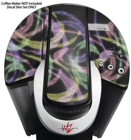 Decal Style Vinyl Skin compatible with Keurig K40 Elite Coffee Makers Neon Swoosh on Black (COFFEE MAKER NOT INCLUDED)