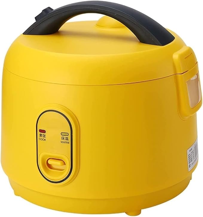 Multi-Function Rice CookerElectric Rice Cooker Yellow 2L Small Rice Cookers with Removable Non-Stick Rice Pot Meat Or Porridge Cooking